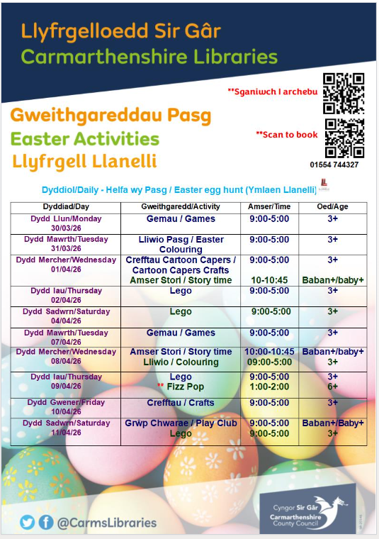 Llyfrgelloedd Sir Gar / Library Activities