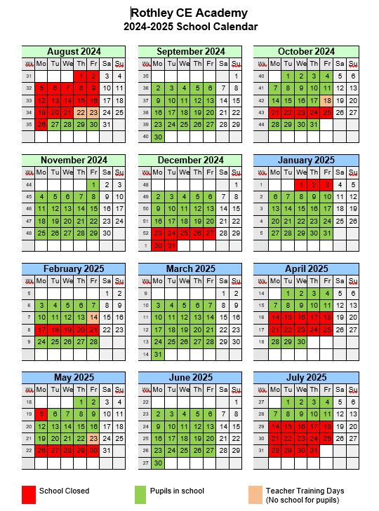 Term Dates Rothley Church Of England Academy