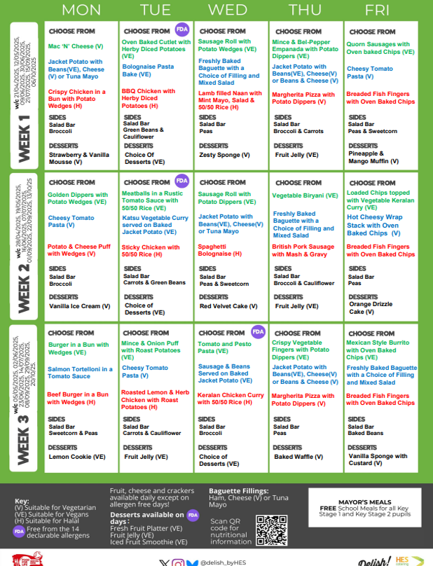 New Dinner Menu - starting 21.04.2025