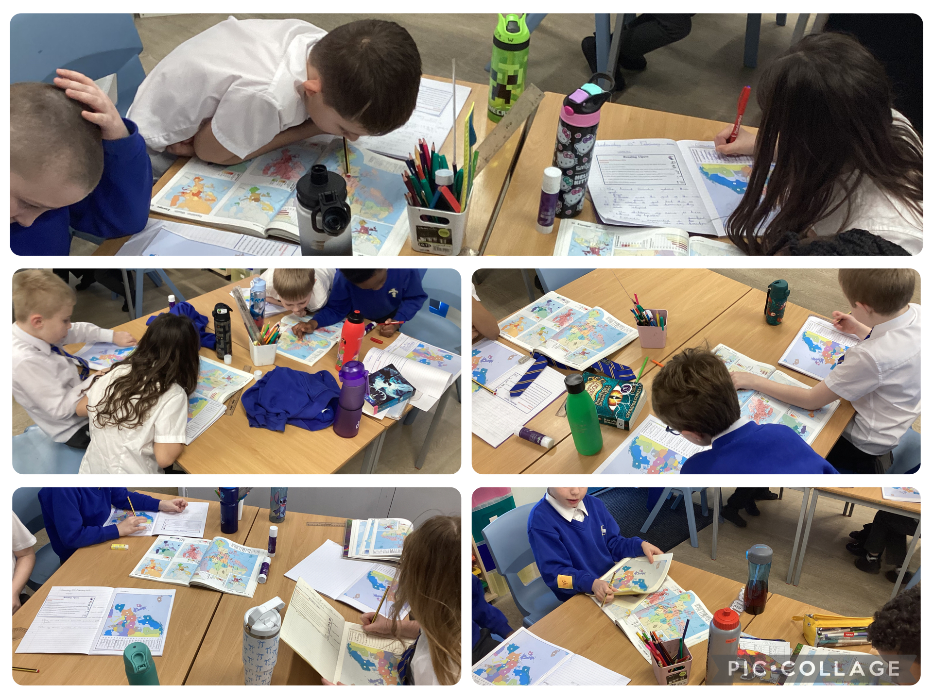Using atlases, we located countries Europe and identified capital cities.