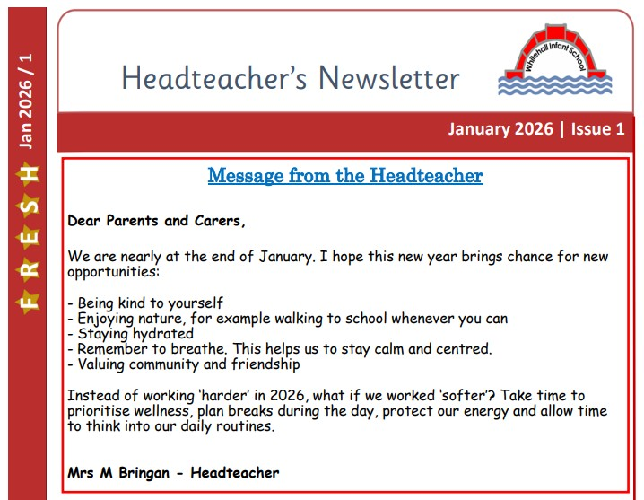 January 2026 Headteacher's Newsletter