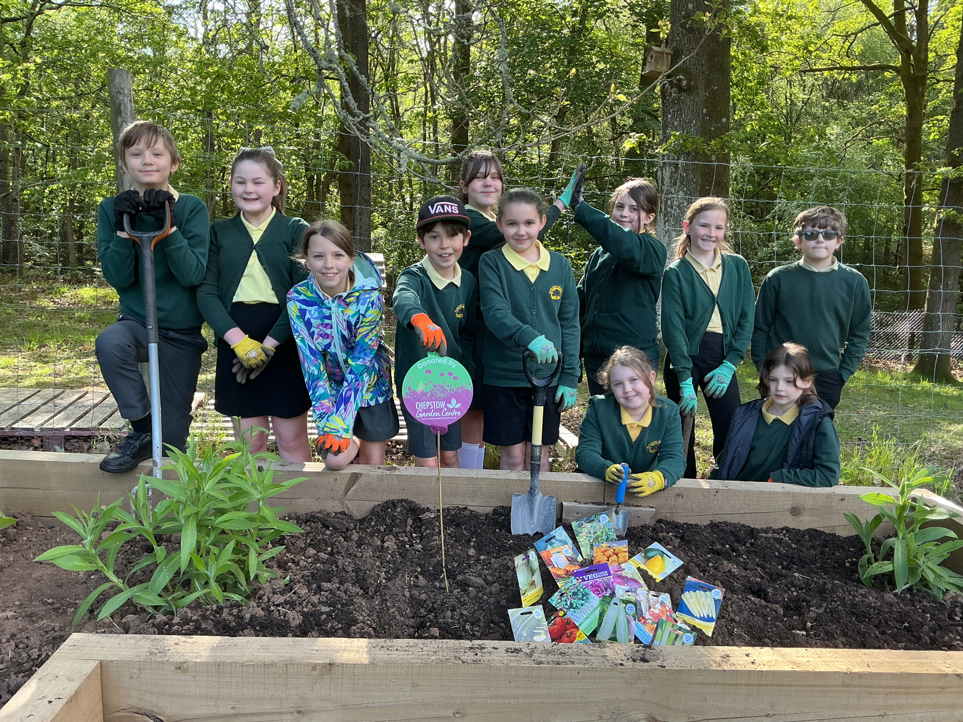 Year 5 Working Hard to Improve our 'Pollinator Patch'