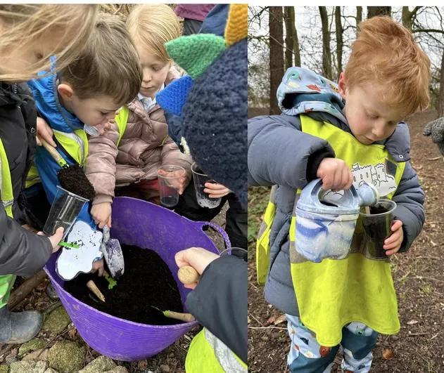Spring 2024 - 28th February - Acorns - Planting Beanstalks; Planting Bulbs; Making Giant Grass and Cress Heads; Willow Roots; Fire Strikers and Obstacle Courses - image 3 Spring 2024 - 28th February - Acorns - Planting Beanstalks; Planting Bulbs; Making Giant Grass and Cress Heads; Willow Roots; Fire Strikers and Obstacle Courses - image 3