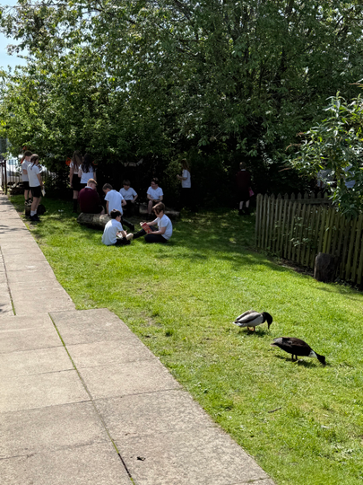 Visitors in the garden