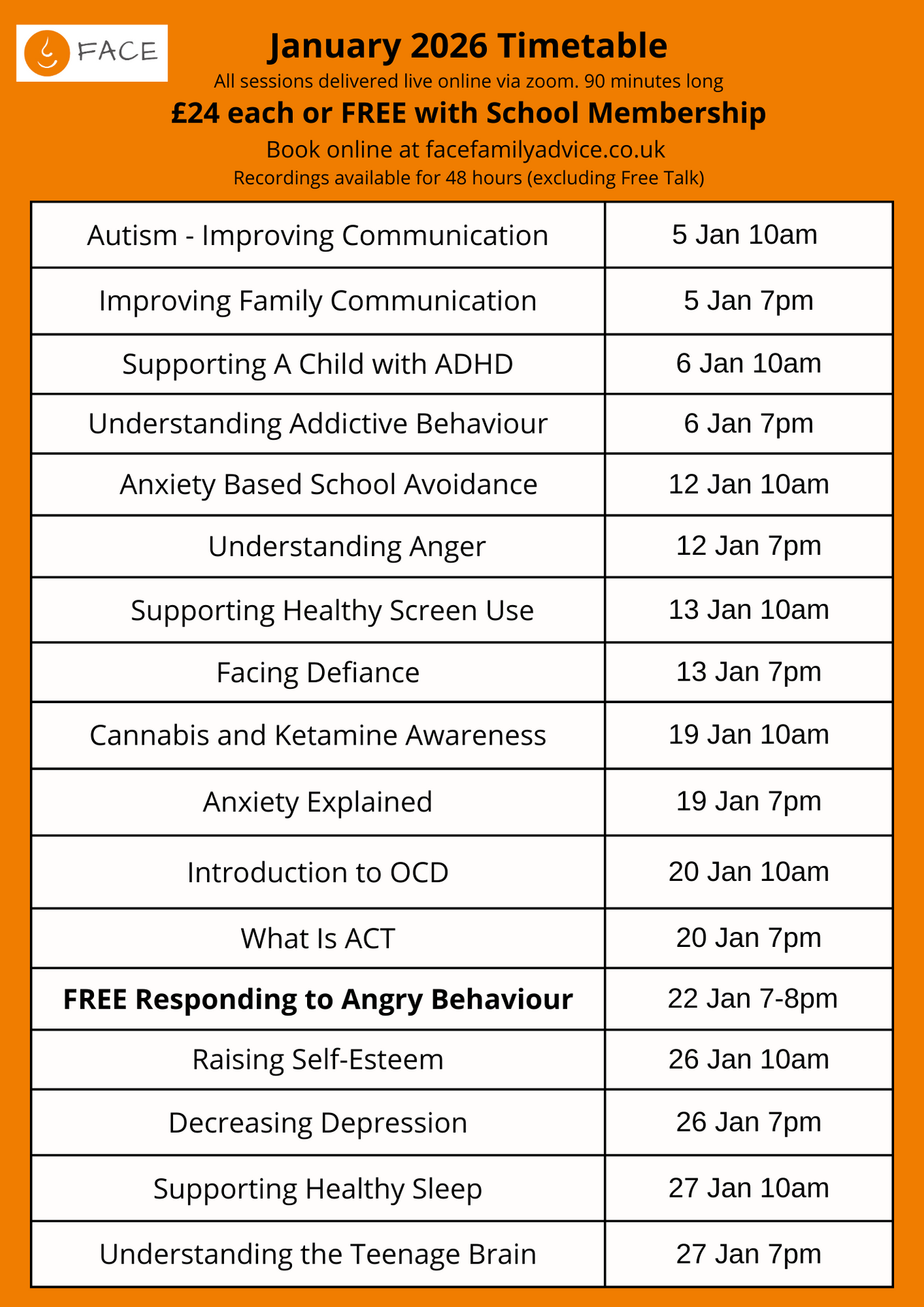 FACE January Newsletter 2026 