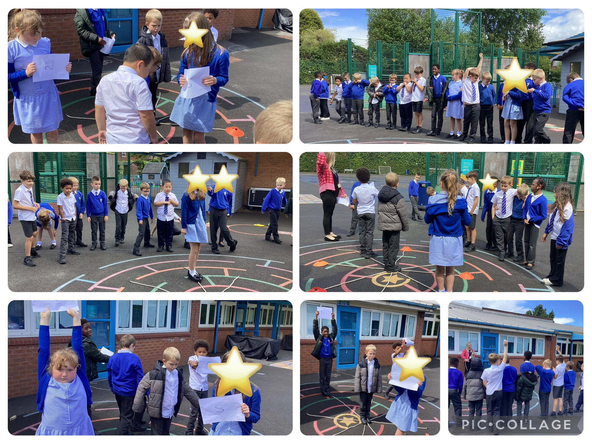 The children were to become a human compass! They were able to identify a 8 point compass. 