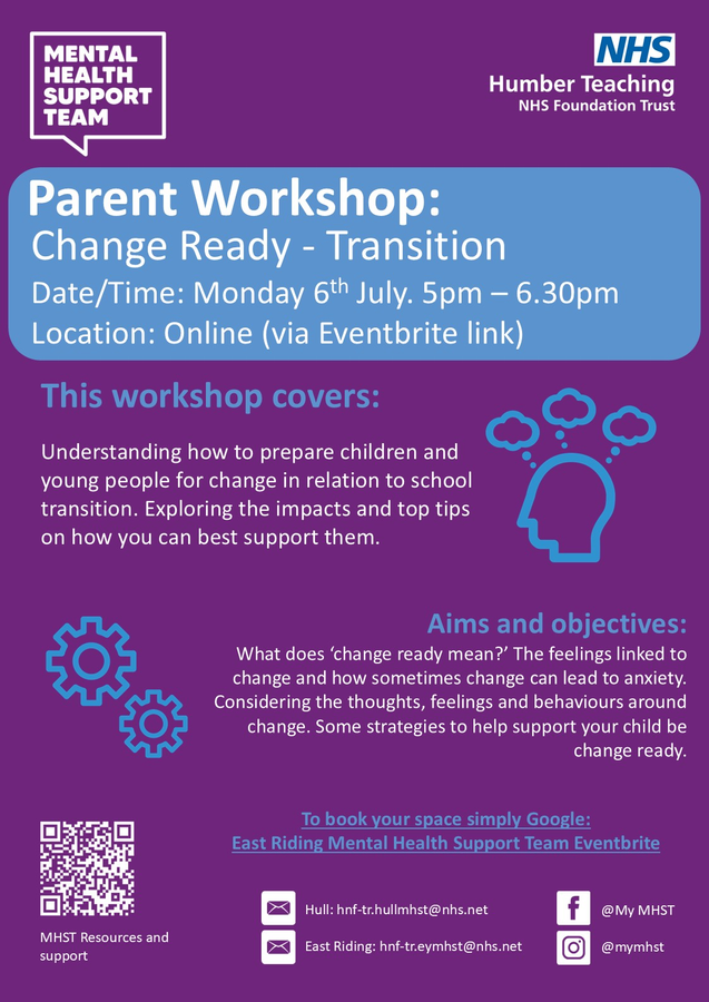 Mental Health Support Team Parent Workshop for Year 6 Parents