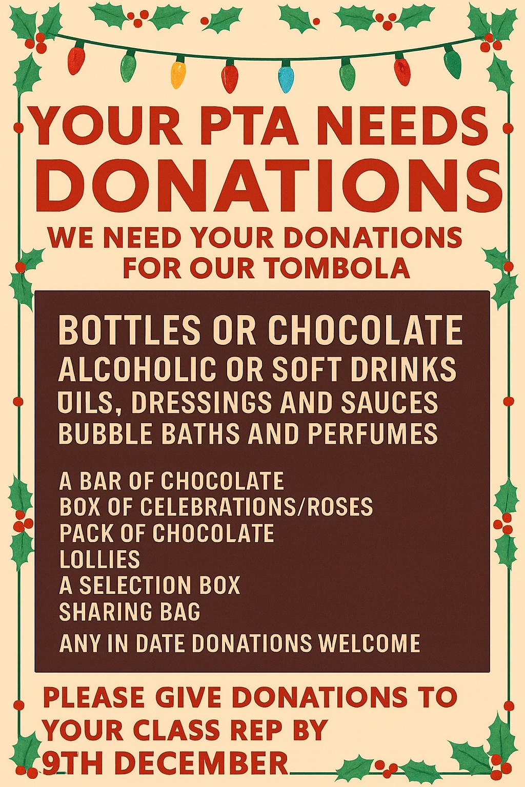 Friends of Andoversford Christmas Tombola