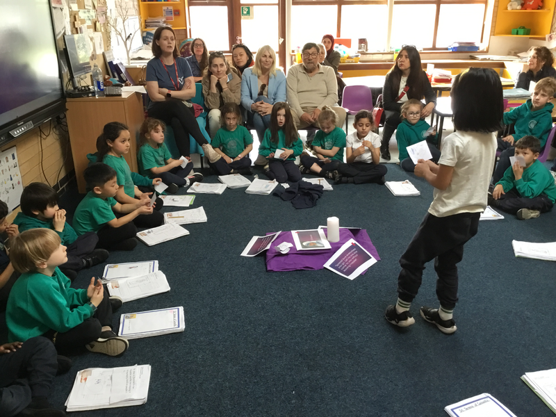 On Thursday 26th March we invited Fr Saji, our parents and grandparents in to celebrate our class saint. The children created artwork which they showed and they sang and read beautifully. Father Saji spoke about how St Theresa wanted everyone to do something small to help others. 