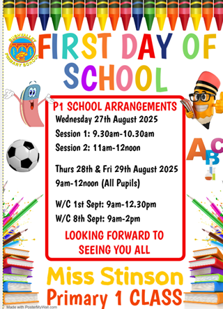 P1 Starting School 2025/2026