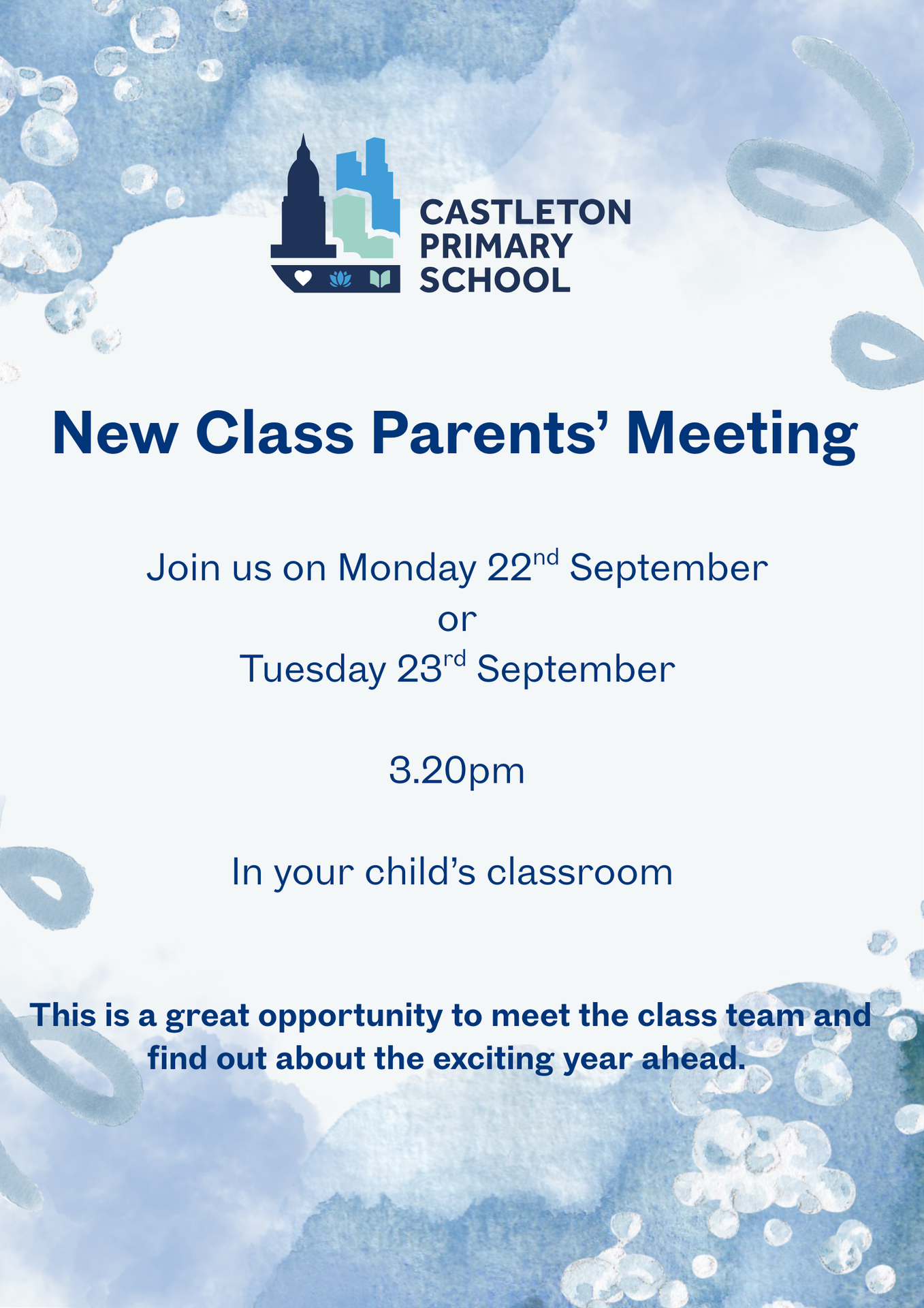 New Class Parent Meetings