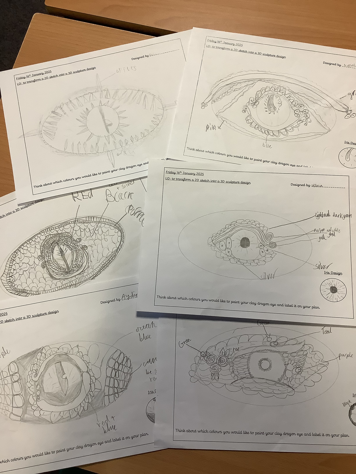 Year 4 Dragon Eye Art