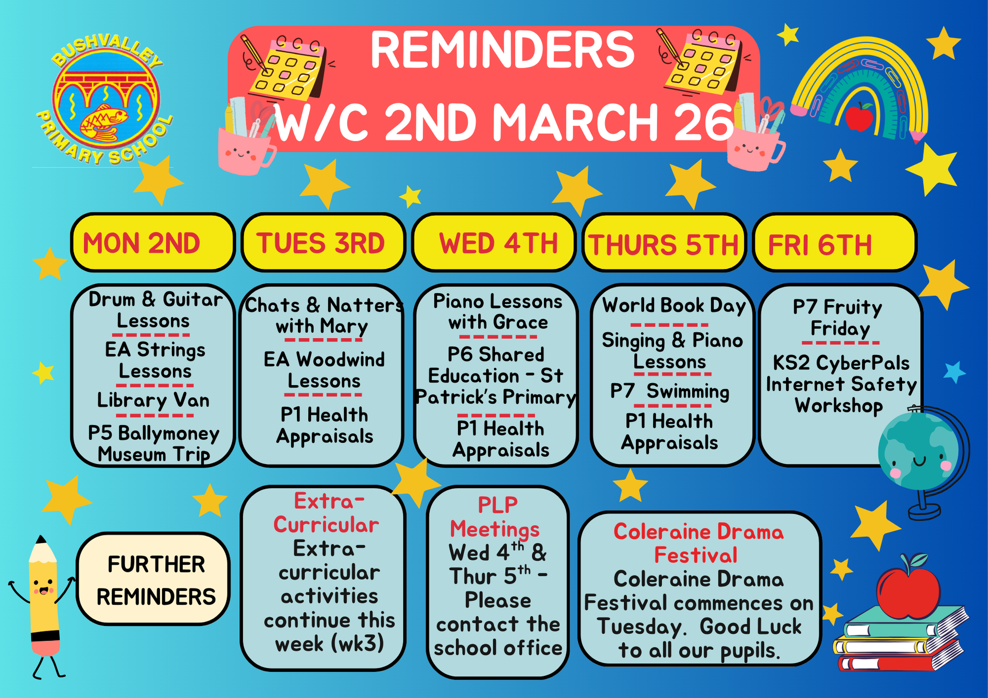 School Reminders 2nd March 2026