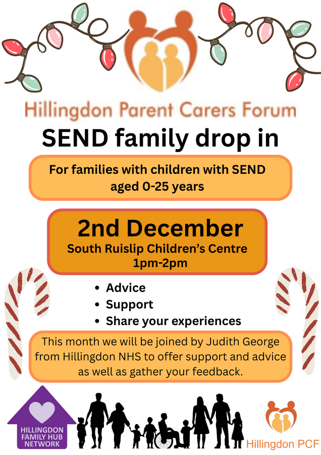 Reminder of Send family drop in tomorrow