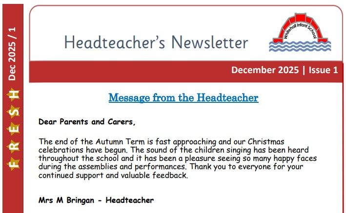Latest Headteacher's Newsletter - December Issue 1 2025