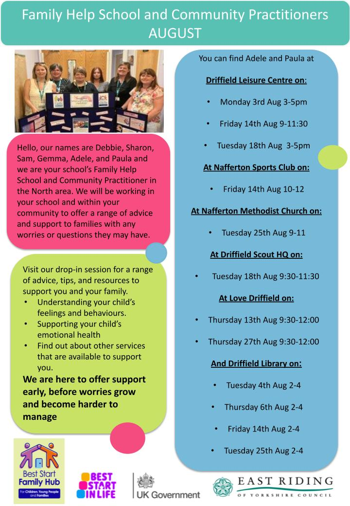 Family Help & Community Practitioners - August Drop-Ins