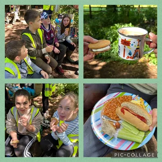 Summer 2024 - 8th July - Y6 Hackness and Wykeham Forest School Day - Spiders’ Webs; Whittling; Tea and S’mores; Blindfold Game; Shelter Building; Forest Games - image 7 Summer 2024 - 8th July - Y6 Hackness and Wykeham Forest School Day - Spiders’ Webs; Whittling; Tea and S’mores; Blindfold Game; Shelter Building; Forest Games - image 7