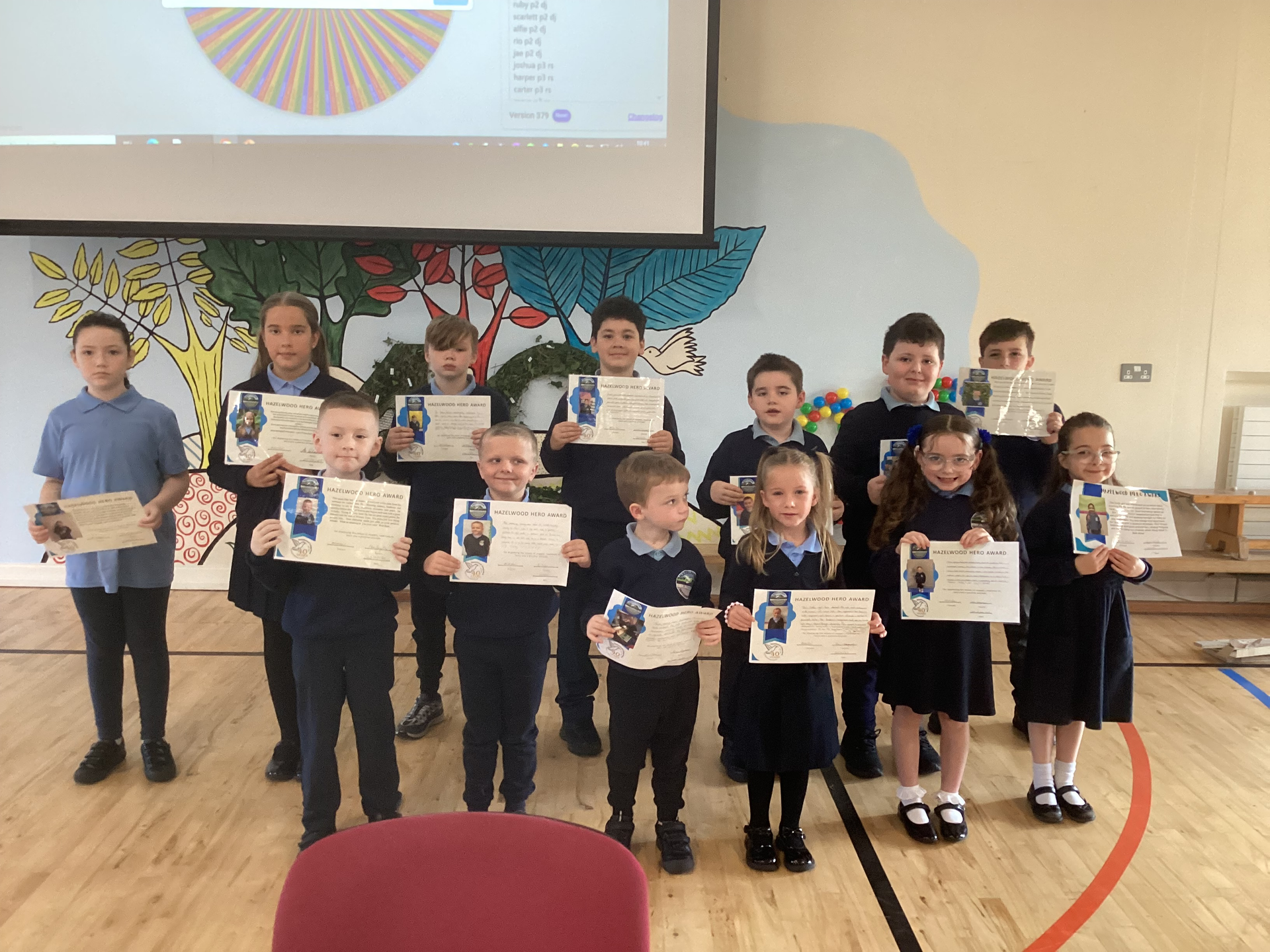 September awards for attendance and Hazelwoo0d Heros