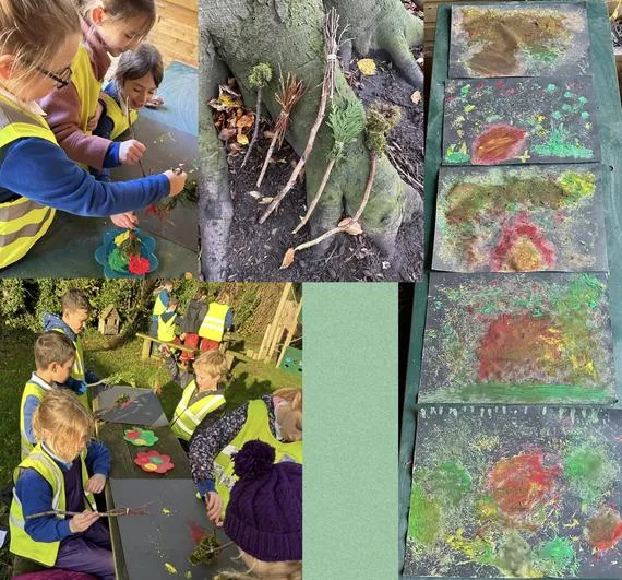 Autumn 2022 - November 9th - Saplings - Guy Fawkes Facts (orienteering), Firework Sounds (cooking popcorn) and Firework Paintings (natural paintbrushes) - image 2 Autumn 2022 - November 9th - Saplings - Guy Fawkes Facts (orienteering), Firework Sounds (cooking popcorn) and Firework Paintings (natural paintbrushes) - image 2